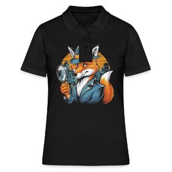 Renard détective - Polo Femme - noir - Devant - Ailine (174cm)
