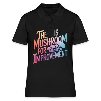 Pilz Pilze Funghi Champignon - Frauen Polo Shirt - Schwarz - Vorne - Ailine (174cm)