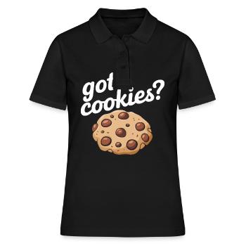 Cookies Cookie Keks Kekse Schokolade - Frauen Polo Shirt - Schwarz - Vorne - Ailine (174cm)