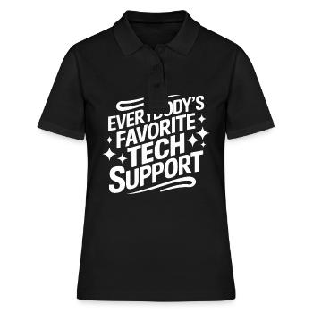 Technischer Support Computerfreak Nerd - Frauen Polo Shirt - Schwarz - Vorne - Ailine (174cm)