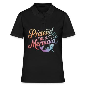 Meerjungfrau Fabel Meerjungfrauen Märchen - Frauen Polo Shirt - Schwarz - Vorne - Ailine (174cm)