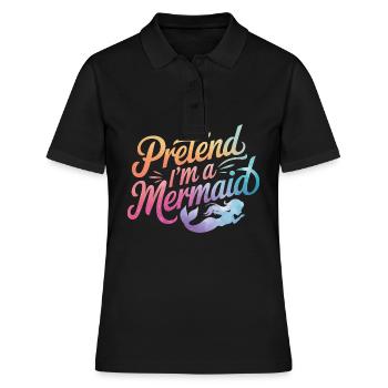 Meerjungfrau Fabel Meerjungfrauen Märchen - Frauen Polo Shirt - Schwarz - Vorne - Ailine (174cm)