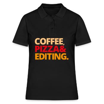 Video Foto Editor Editieren Kaffee Geschenk - Frauen Polo Shirt - Schwarz - Vorne - Ailine (174cm)