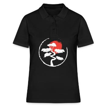 Enso Cirle Bonsai Tree Japanisches Zen-Geschenk - Frauen Polo Shirt - Schwarz - Vorne - Ailine (174cm)