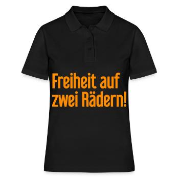 Freedom sur deux roues - Cyclist Design - Polo Femme - noir - Devant - Ailine (174cm)