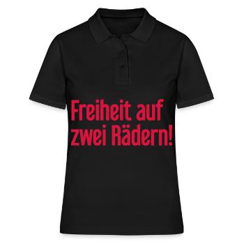 Freedom sur deux roues - Cyclist Design - Polo Femme - noir - Devant - Ailine (174cm)
