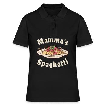 Mamma's Spaghetti - Frauen Polo Shirt - Schwarz - Vorne - Ailine (174cm)