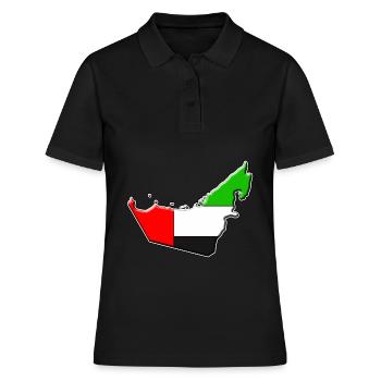 Carte du drapeau des Émirats arabes unis - Polo Femme - noir - Devant - Ailine (174cm)