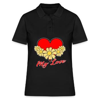 Amour - mon amour - Polo Femme - noir - Devant - Ailine (174cm)