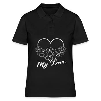 Amour - mon amour - Polo Femme - noir - Devant - Ailine (174cm)