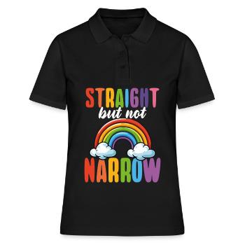Gerader, Aber Nicht Schmaler Lgbtq+ Verbündeter - Frauen Polo Shirt - Schwarz - Vorne - Ailine (174cm)