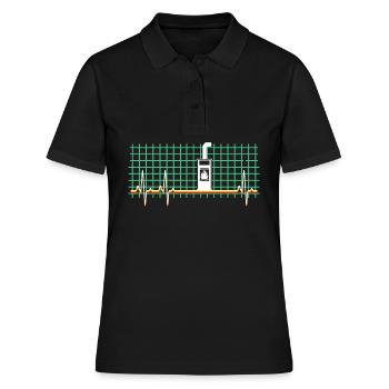 Kamin EKG Ofen Kaminofen - Frauen Polo Shirt - Schwarz - Vorne - Ailine (174cm)