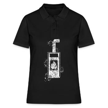 Kamin Ofen Feuer Brennholz Kaminofen - Frauen Polo Shirt - Schwarz - Vorne - Ailine (174cm)