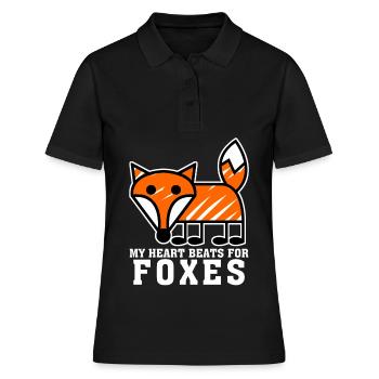 Fox dicton avec renard roux - Polo Femme - noir - Devant - Ailine (174cm)
