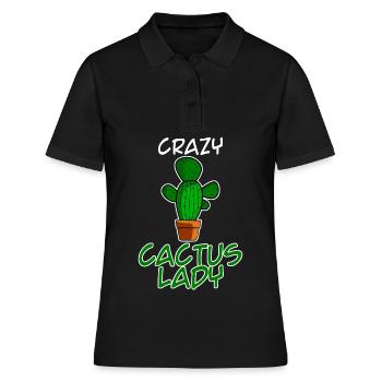 Cactus Garden Cacti Gardener - Frauen Polo Shirt - Schwarz - Vorne - Ailine (174cm)