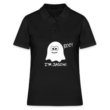 Buhruf! Ich bin Jason Halloween - Frauen Polo Shirt - Schwarz - Vorne - Ailine (174cm)