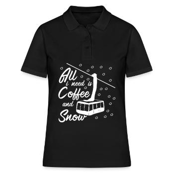 Ski Snowboard Skilift - Frauen Polo Shirt - Schwarz - Vorne - Ailine (174cm)
