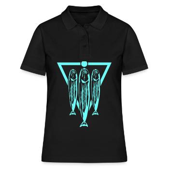 Sardine Herring Fishing Sardines Herring - Women's Polo Shirt - black - Front - Ailine (174cm)