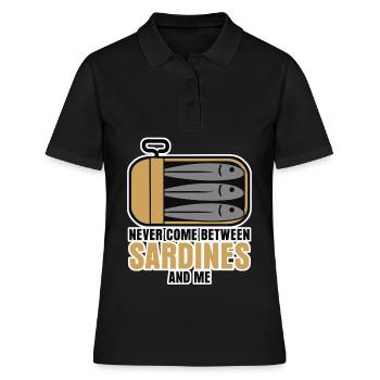 Sardine Pêche Pêcheur Sardines - Polo Femme - noir - Devant - Ailine (174cm)