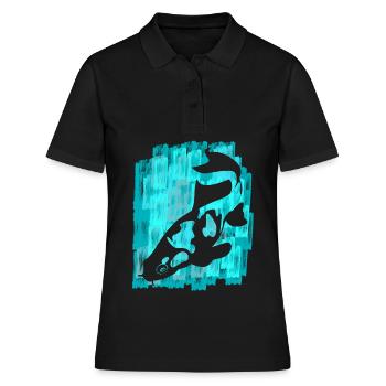 Koi Carpe Poisson Koi - Polo Femme - noir - Devant - Ailine (174cm)