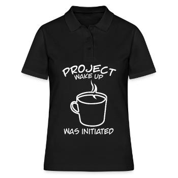 Café Bureau Matin grouch Réveil - Polo Femme - noir - Devant - Ailine (174cm)