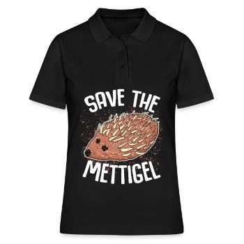 Mettigel Mettbrötchen Hackfleisch Mett - Frauen Polo Shirt - Schwarz - Vorne - Ailine (174cm)