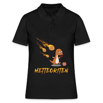 Mettbrötchen Hackfleisch Meteorit Mett - Frauen Polo Shirt - Schwarz - Vorne - Ailine (174cm)