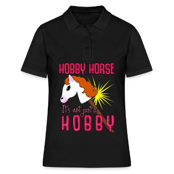 Hobby Horse Steckenpferd - Frauen Polo Shirt - Schwarz - Vorne - Ailine (174cm)
