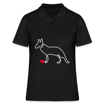Chien de berger blanc Chiens de berger - Polo Femme - noir - Devant - Ailine (174cm)