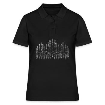 Orgel Orgelspieler Regentropfen Organist - Frauen Polo Shirt - Schwarz - Vorne - Ailine (174cm)