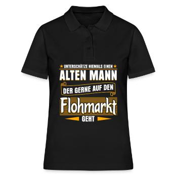 Flohmarkt Händler Trödelmarkt - Frauen Polo Shirt - Schwarz - Vorne - Ailine (174cm)