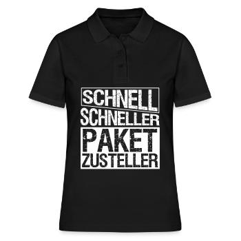 Paketbote Paket Pakete Paketzusteller - Frauen Polo Shirt - Schwarz - Vorne - Ailine (174cm)
