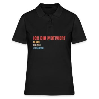 Arbeit Motivation Urlaub Sommerurlaub - Frauen Polo Shirt - Schwarz - Vorne - Ailine (174cm)