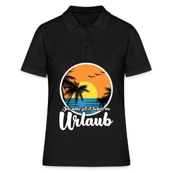 Urlaub Sommerurlaub Urlauber - Frauen Polo Shirt - Schwarz - Vorne - Ailine (174cm)