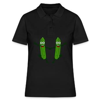 Gurken tanzen Boggie Woogie Gurke - Frauen Polo Shirt - Schwarz - Vorne - Ailine (174cm)