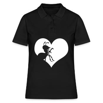 Fourmi cœur fourmis - Polo Femme - noir - Devant - Ailine (174cm)