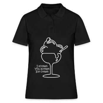 Eis Eiscreme Eisbecher - Frauen Polo Shirt - Schwarz - Vorne - Ailine (174cm)