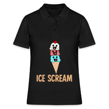Eiscreme Eis Eisbecher - Frauen Polo Shirt - Schwarz - Vorne - Ailine (174cm)