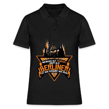 Berlin Spruch Berliner - Polo Femme - noir - Devant - Ailine (174cm)