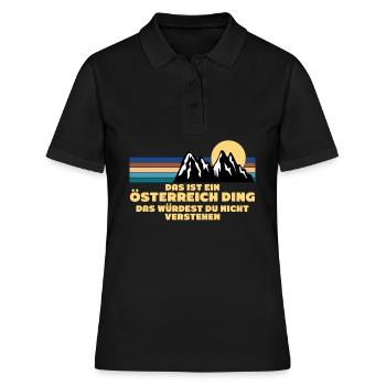 Österreich Spruch Österreicher - Frauen Polo Shirt - Schwarz - Vorne - Ailine (174cm)