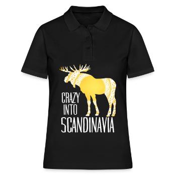 Scandinavie Viking Elk - Polo Femme - noir - Devant - Ailine (174cm)