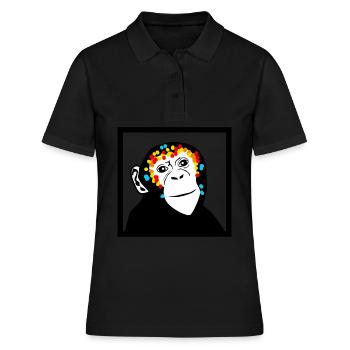 Affen Affengesicht Affe - Frauen Polo Shirt - Schwarz - Vorne - Ailine (174cm)