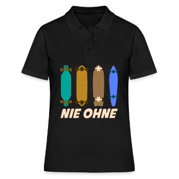 Longboard Longboarding Longboarder - Frauen Polo Shirt - Schwarz - Vorne - Ailine (174cm)