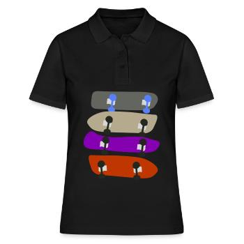 Longboard Skateboard Longboarder - Frauen Polo Shirt - Schwarz - Vorne - Ailine (174cm)