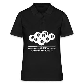 Billard Queue Poolbillard Snooker - Frauen Polo Shirt - Schwarz - Vorne - Ailine (174cm)