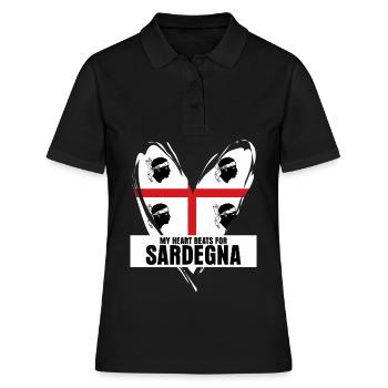 Sardegna Sardaigne Coeur Sardaigne Sardaigne - Polo Femme - noir - Devant - Ailine (174cm)