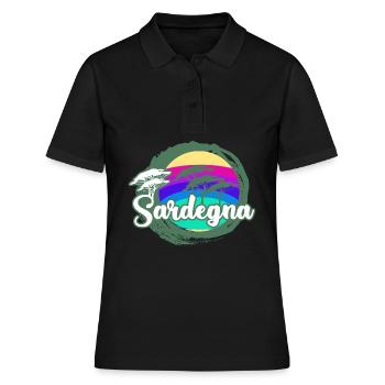 Sardaigne Retro Sardegna Sardaigne - Polo Femme - noir - Devant - Ailine (174cm)