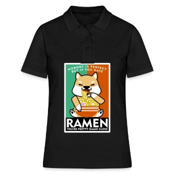Chien de nouilles ramen avec soupe de nouilles - Polo Femme - noir - Devant - Ailine (174cm)