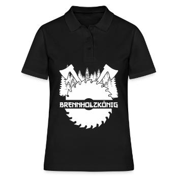 Brennholz Feuerholz Kamin Ofen Feuer - Frauen Polo Shirt - Schwarz - Vorne - Ailine (174cm)