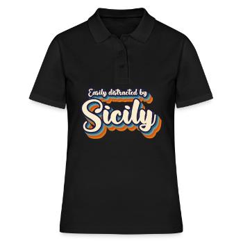 Sicile Rétro Italie Sicile - Polo Femme - noir - Devant - Ailine (174cm)